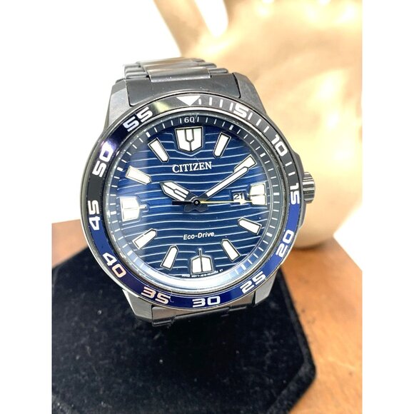 Citizen Men's Watch AW1705-55L Eco-Drive Blue Dial Black Stainless Steel 45mm - Picture 15 of 16